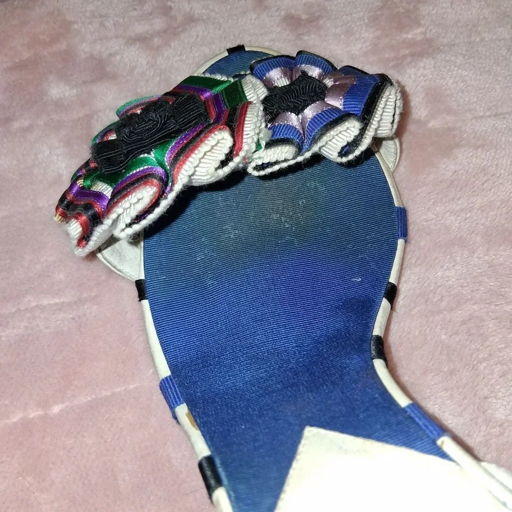 CHANEL Multi-Colored Summer Heels Size 38